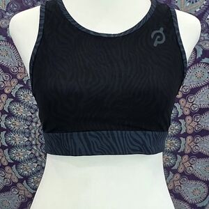 Peloton Black and Gray Patterned Sports Bra